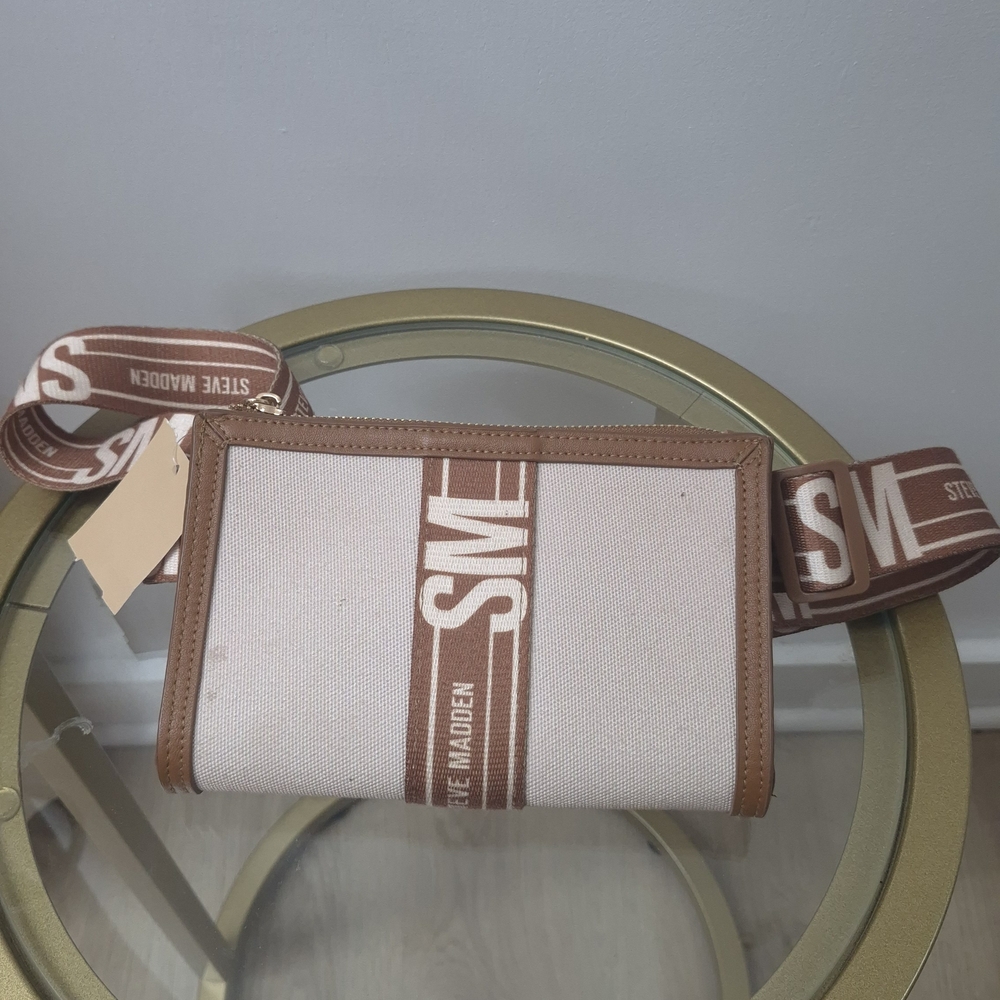 Steve Madden Brown and Cream Crossbody Bag